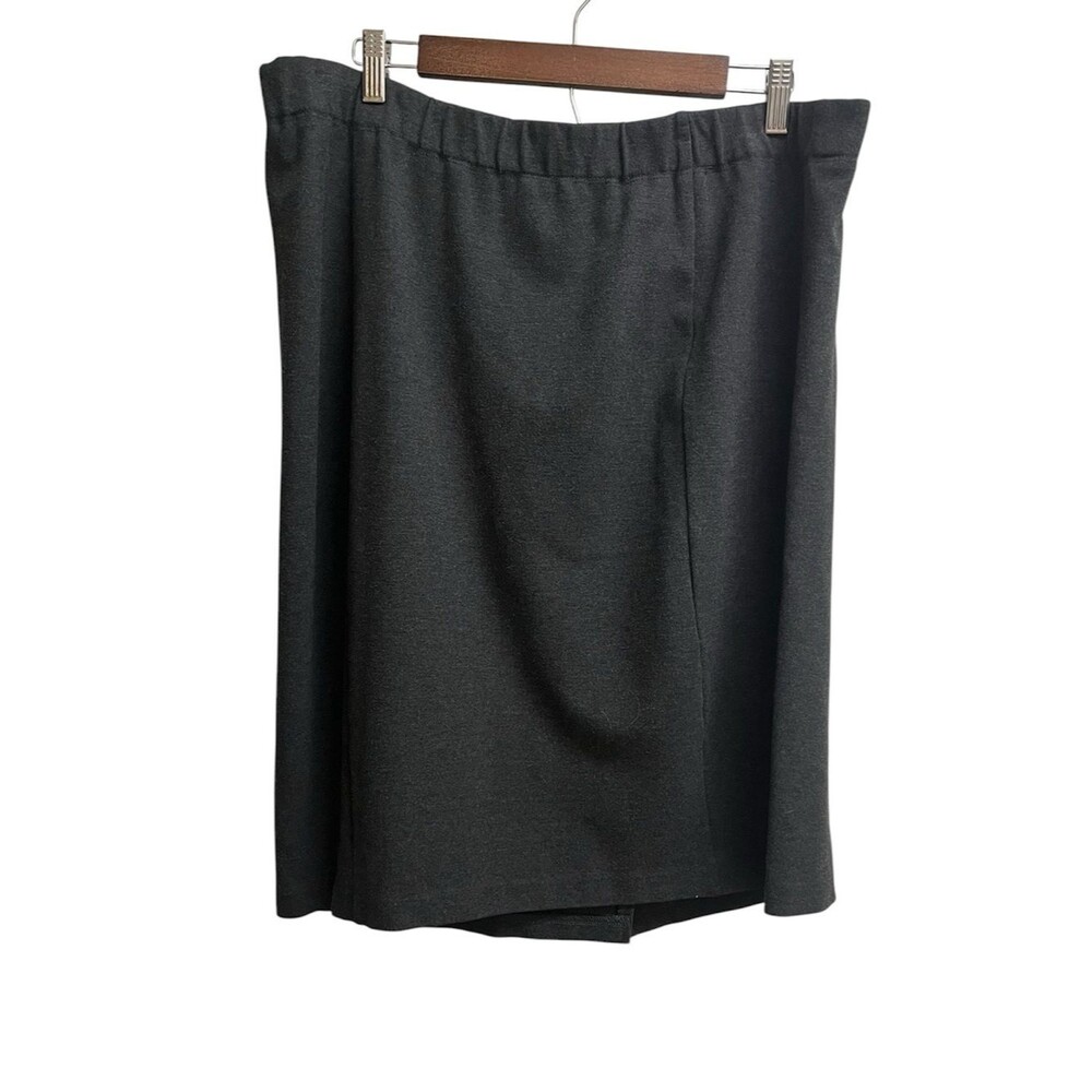 Susan Graver Women's Grey Skirt Tailored by Regular Smart Ponte 350 SZ 1X